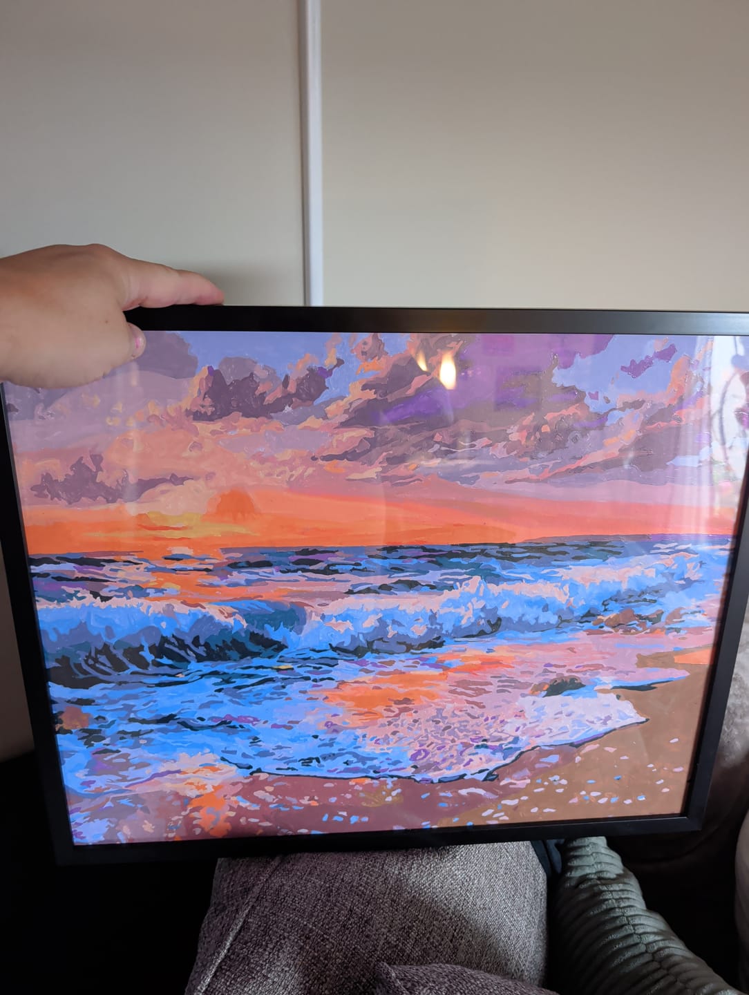 Customer photo review of Pink sunset | Paint by Number