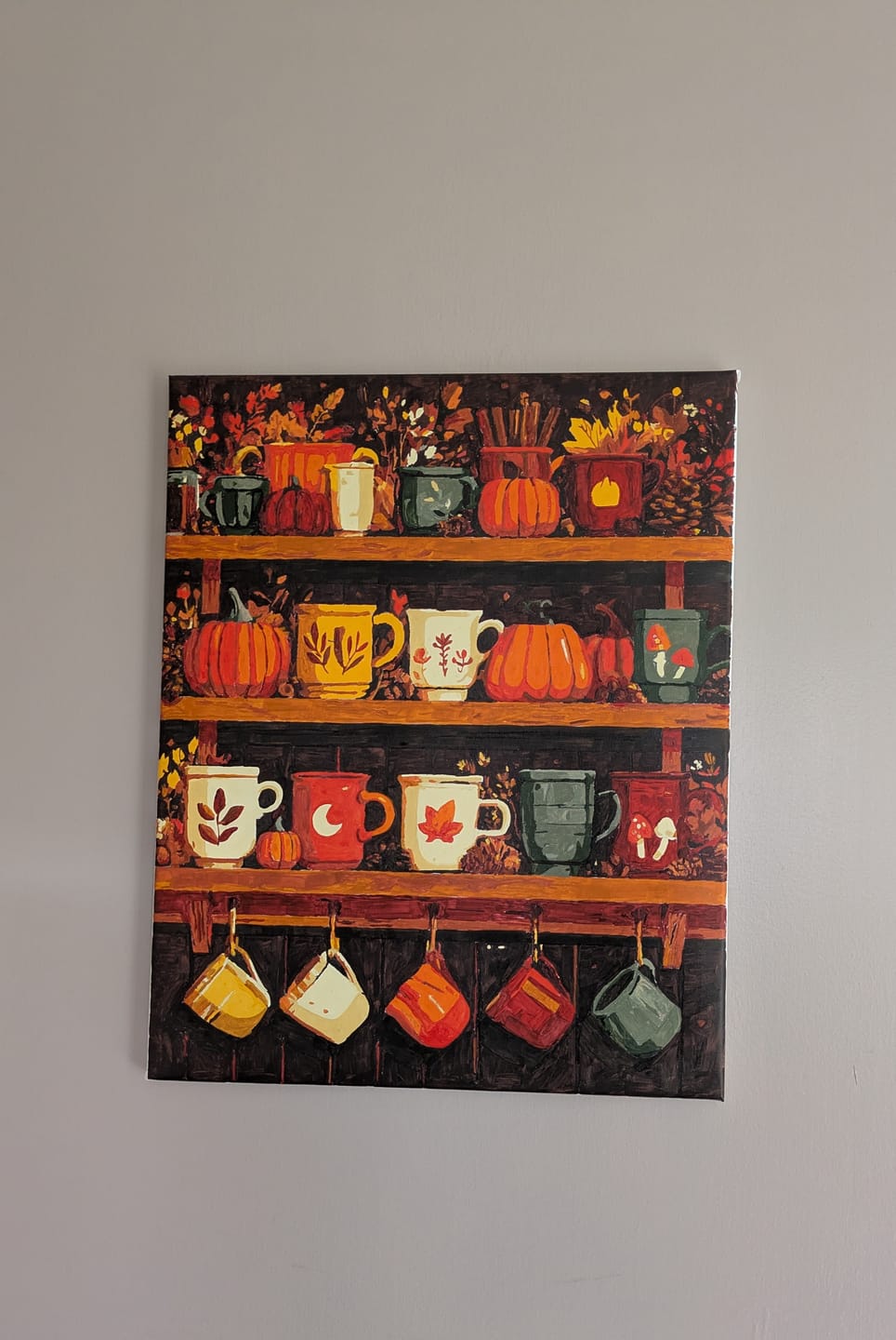 Customer photo review of Autumn Mug Shelf | Paint by Number