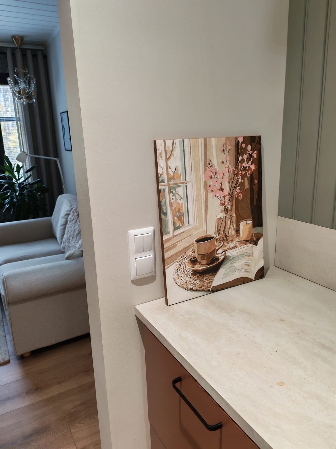 Customer photo review of Interior in beige | Paint by Number