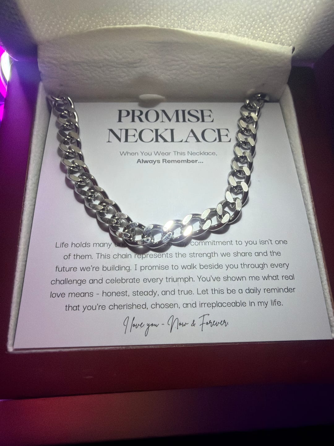 Customer photo review of Promise Necklace for Him