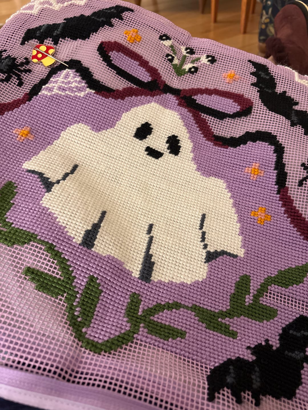 Customer photo review of BOO-TIFUL - Tapestry Needlepoint Cushion Kit