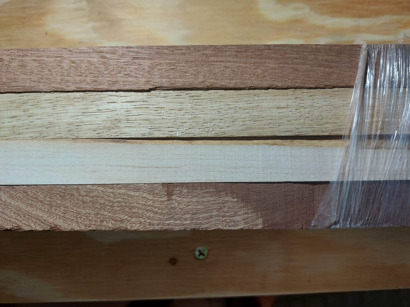 Customer photo review of 4 Pack, 3 Species Sapele + White Limba + Hard Maple Thin Stock Lumber 18-1/2"x1-7/8"x3/4"#7235