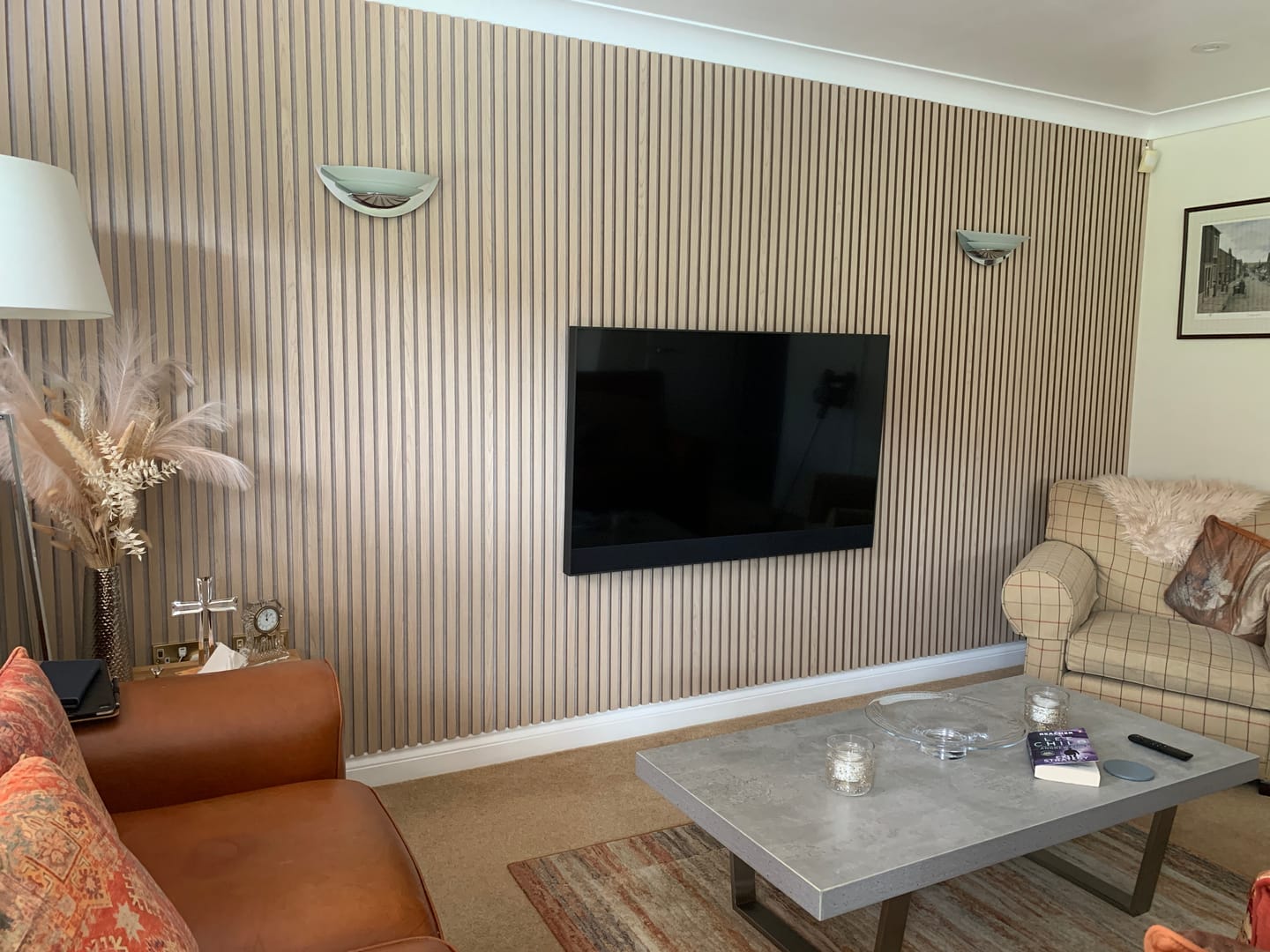 Customer photo review of SlatWall Acoustic Natural Oak Slatted Wall Panel