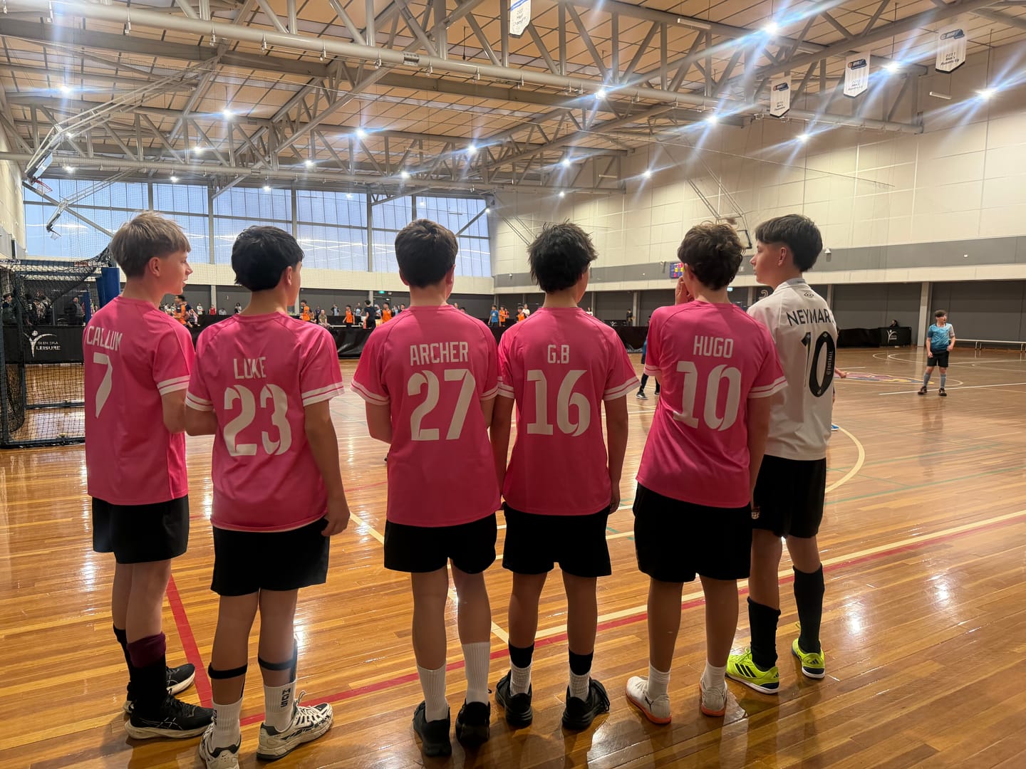 Customer photo review of Custom Pink Classic Striped Personalized Football Kit Jersey