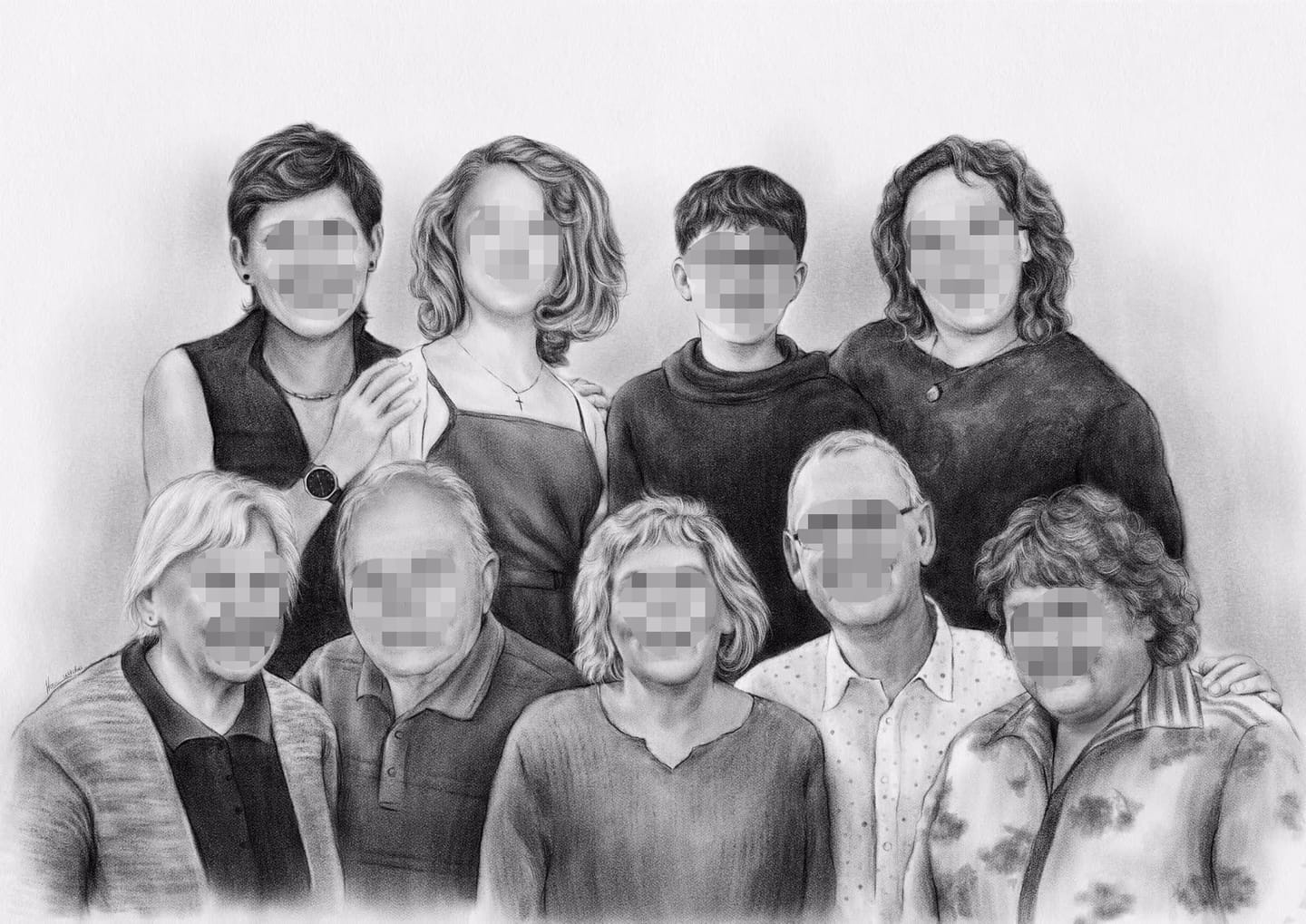 Customer photo review of Portrait zeichnen lassen vom Foto - 100% handgezeichnet von echten Künstlern