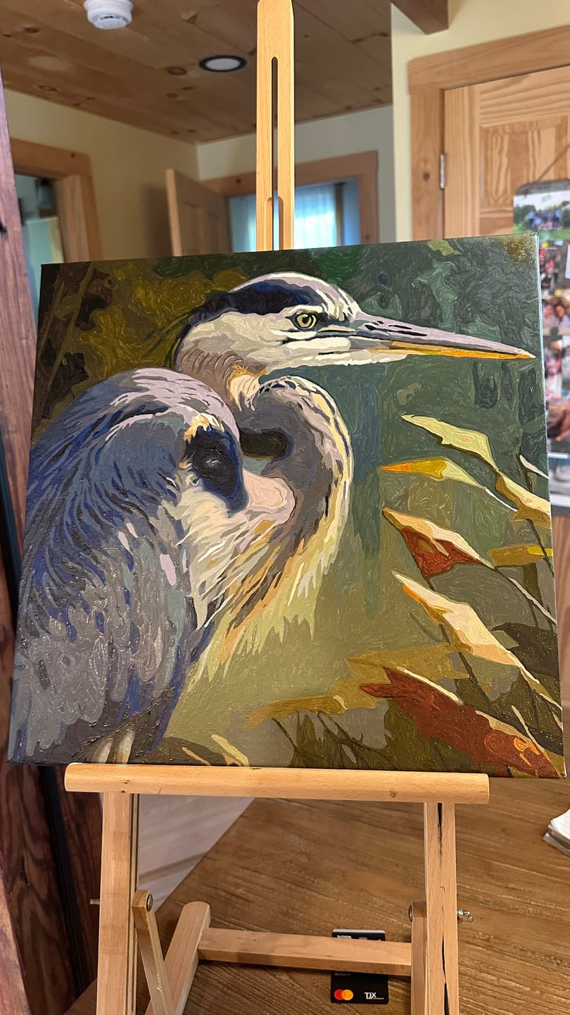 Customer photo review of Blue Heron II (Paint by Numbers)