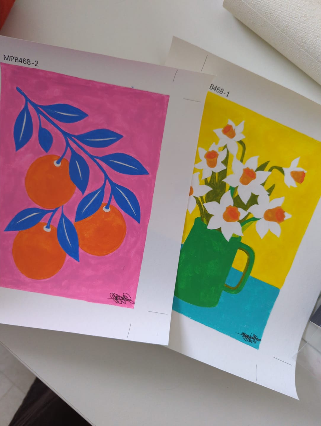 Customer photo review of 6 Mini Paintings - Botanical Flowers & Plants Set