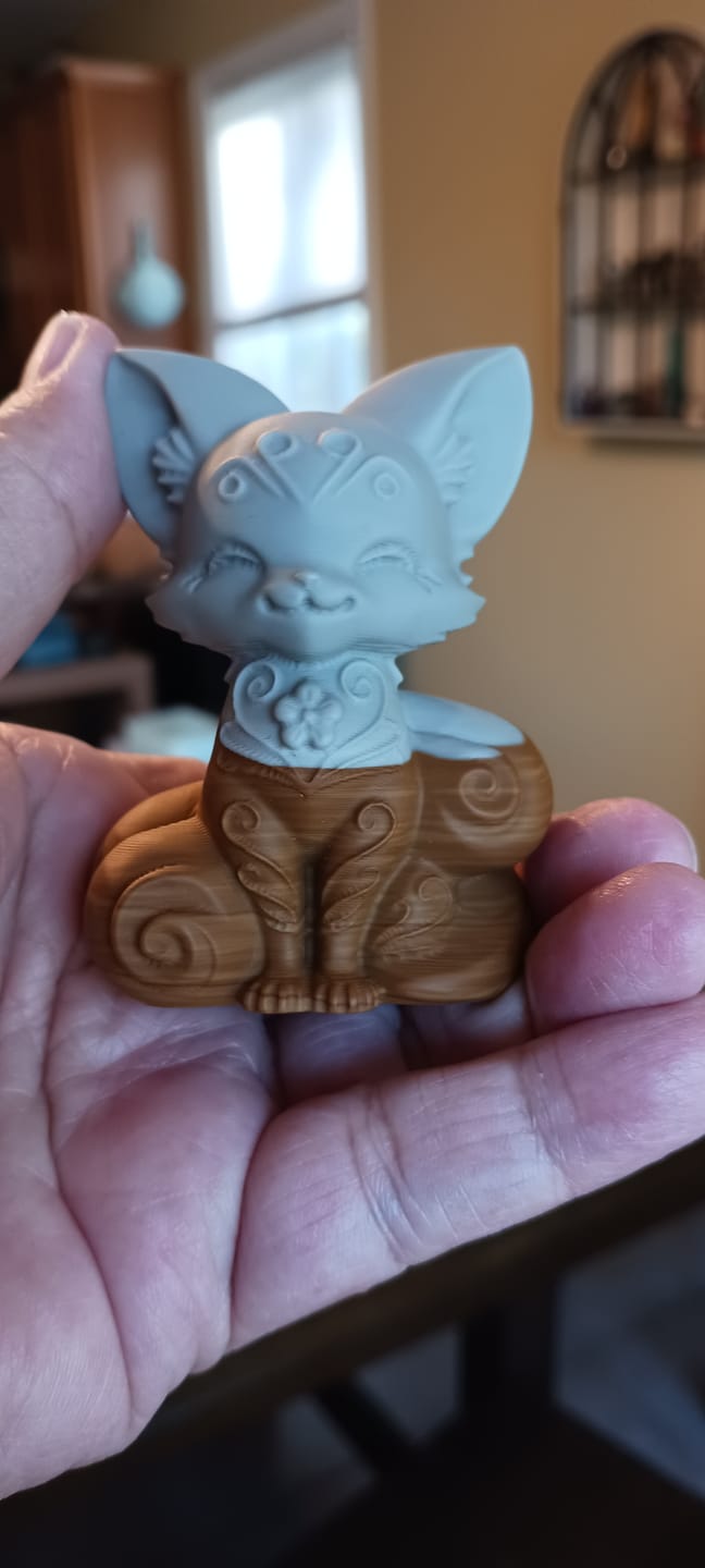Customer photo review of Natural Crystal Carving Wood Lace Picture Jasper Fox