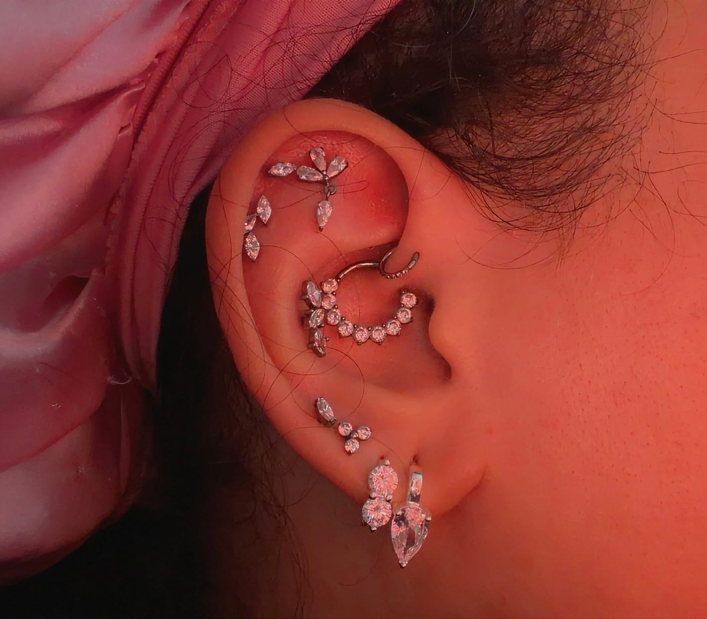 Customer photo review of Single Stone Piercing | Titan