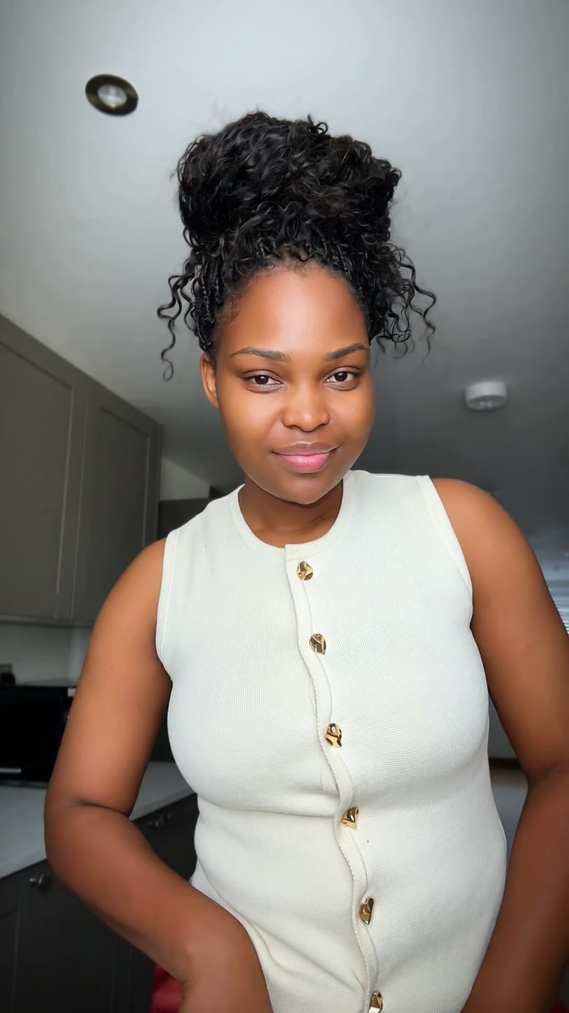 Customer photo review of Double Drawn Burmese Water Wave Human Braiding Hair