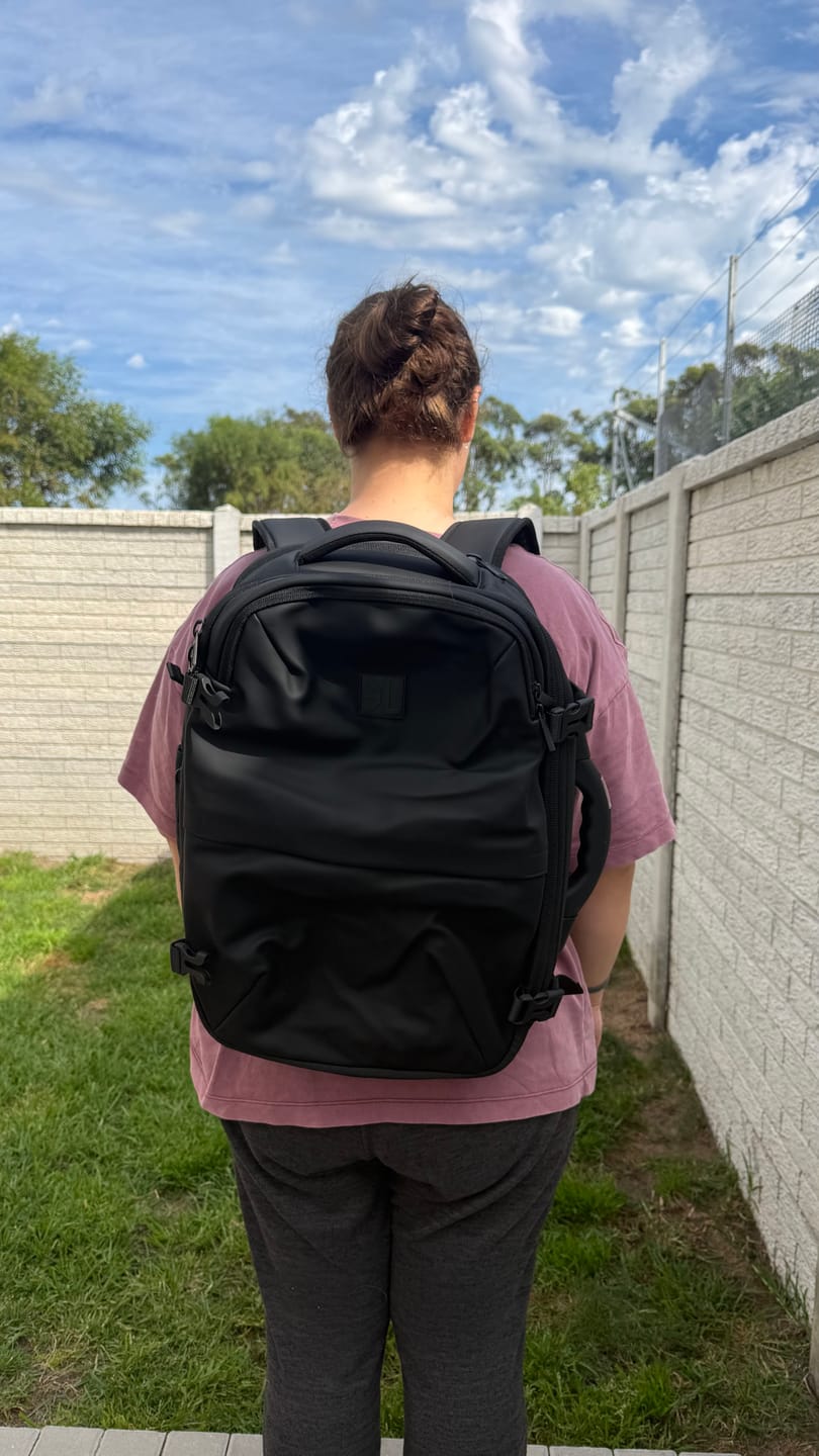 Customer photo review of Lumeo AirVac Compression Travel Backpack