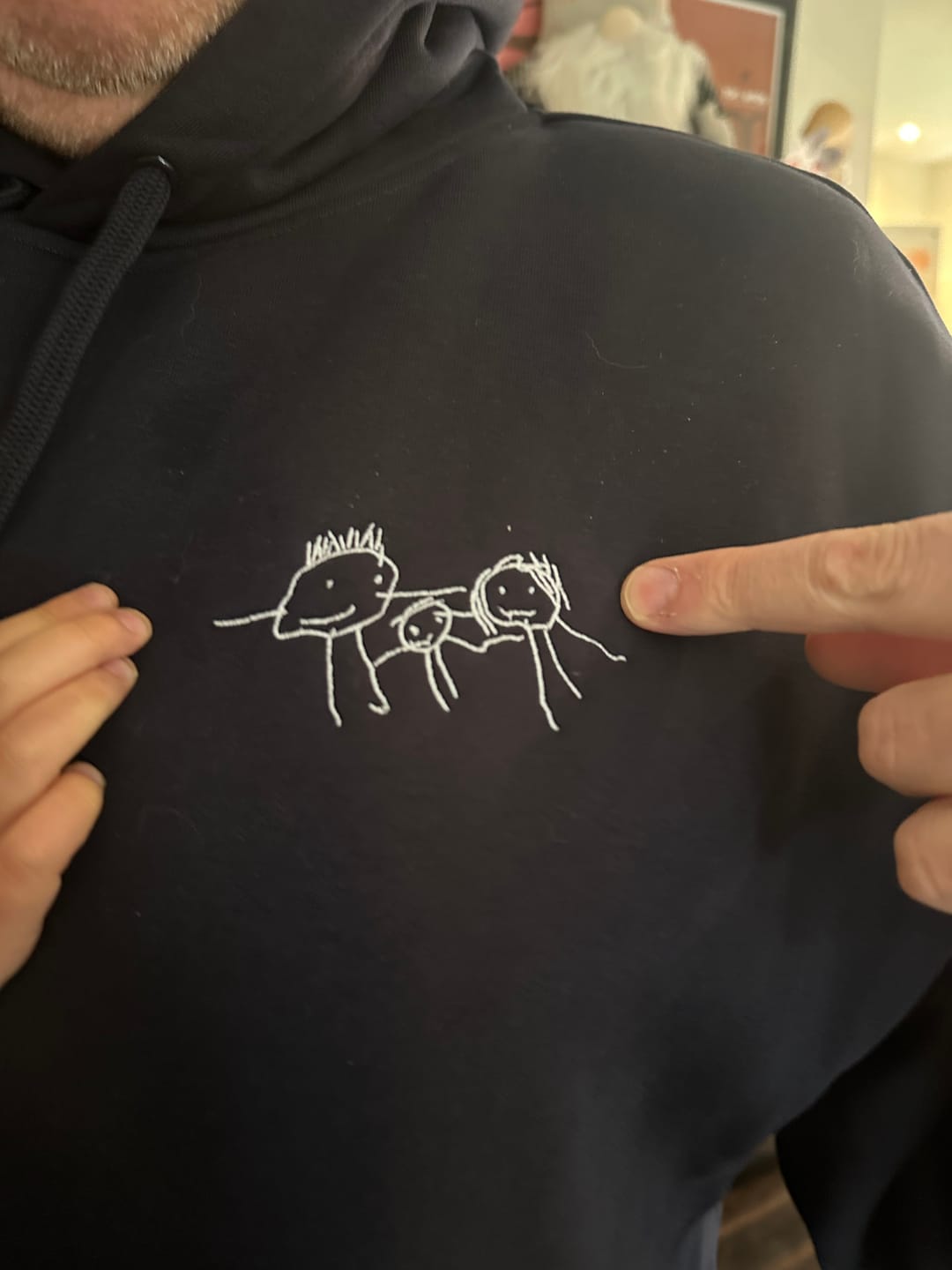 Customer photo review of CUSTOM Men's Heavyweight Kid's Drawing Hoodie