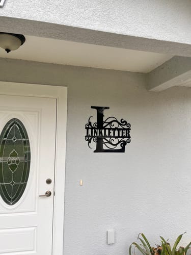 Customer photo review of Personalized Monogram Metal Wall Art – Custom Initial Sign Home Decor