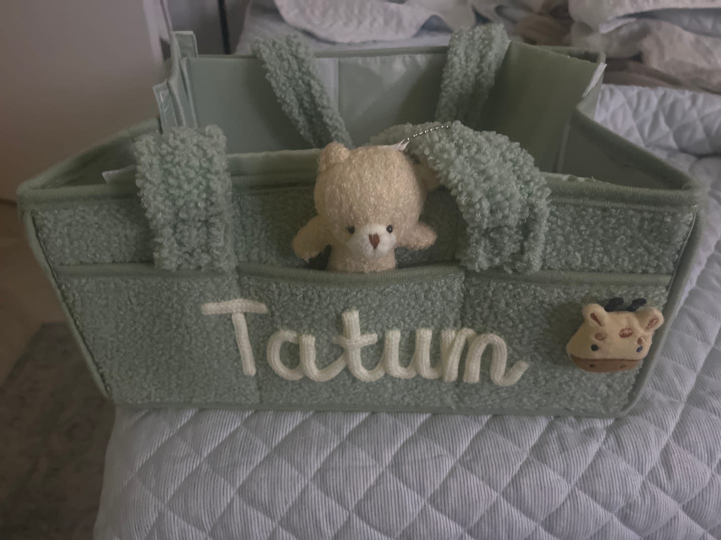 Customer photo review of K&C - Personalized Baby Storage Basket