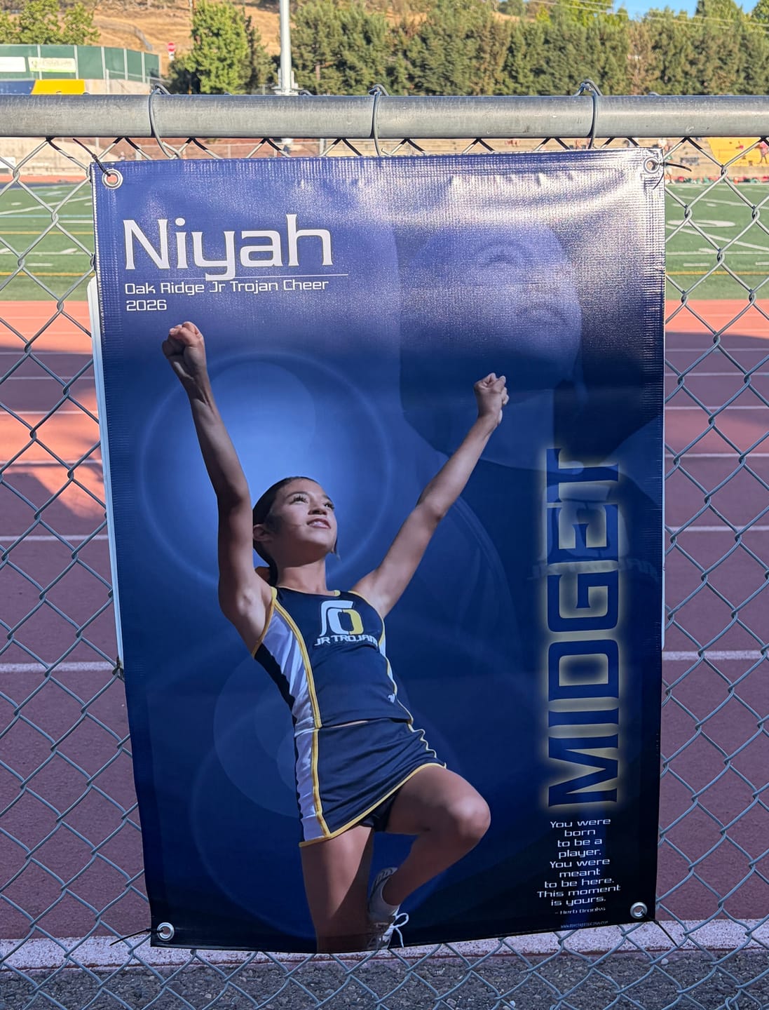 Customer photo review of Custom Sports Banner - This Moment Is Yours Cheer
