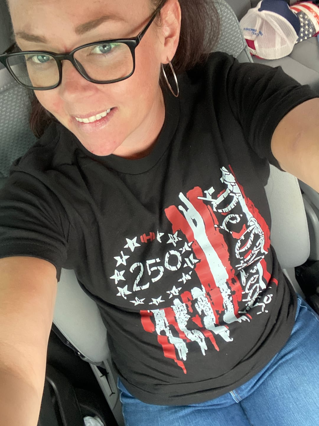Customer photo review of Free We The People 250 Flag T-Shirt