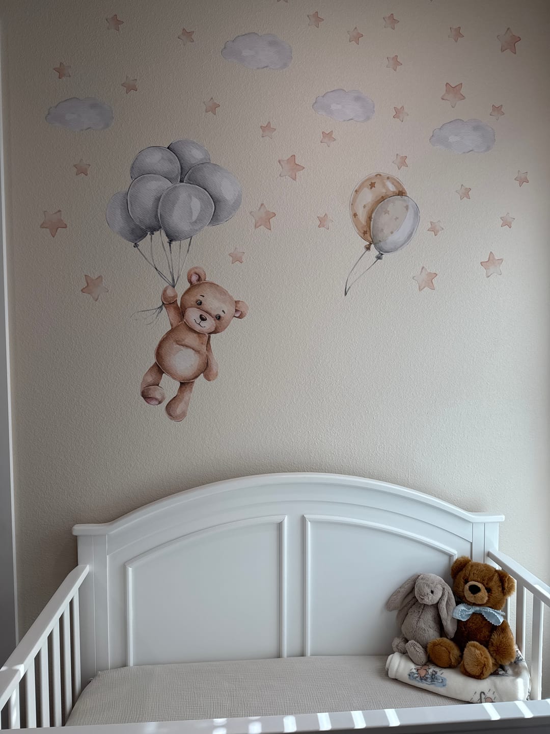Customer photo review of Teddy Bear with Balloons — Watercolor Nursery Wall Decal