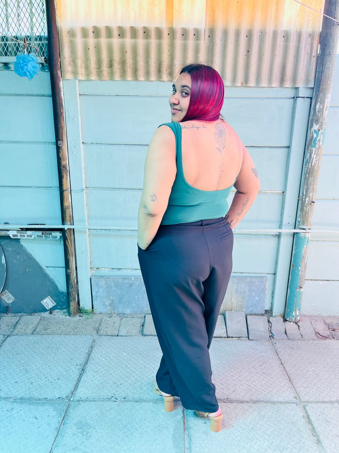 Customer photo review of L | Deep Green Low Back Top