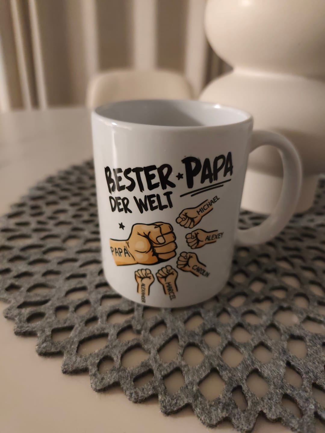 Customer photo review of Bester Papa Ever - Personalisierte Tasse für Papa mit Namen der Kinder