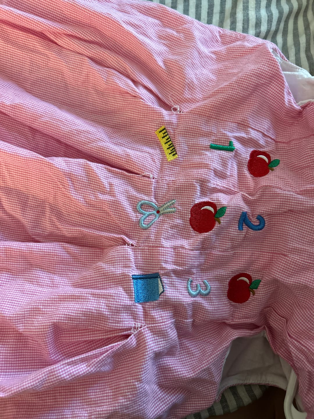 Customer photo review of Ready To Learn Pink Mini Gingham Chloe Dress