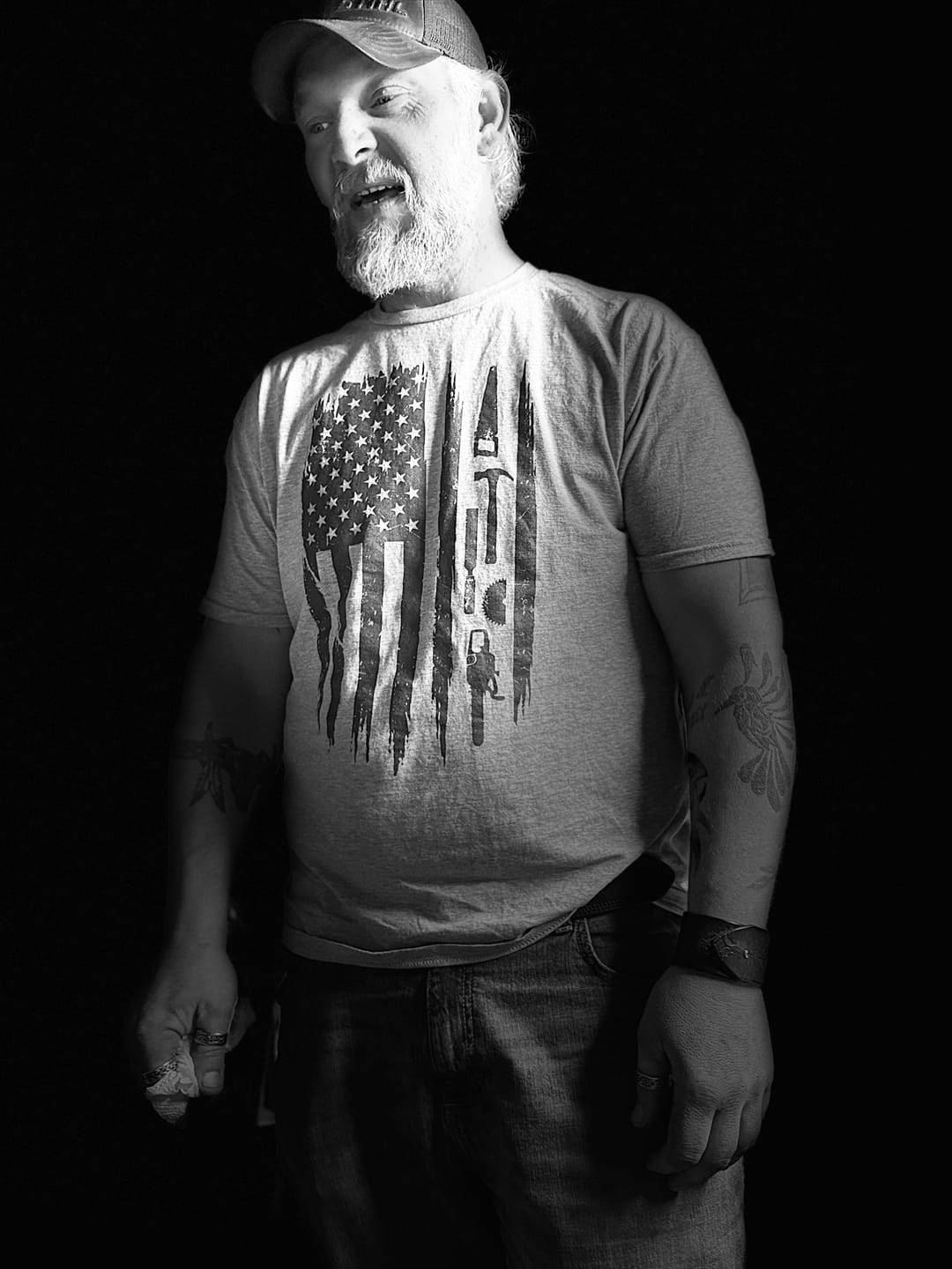 Customer photo review of Woodworker Flag Tee