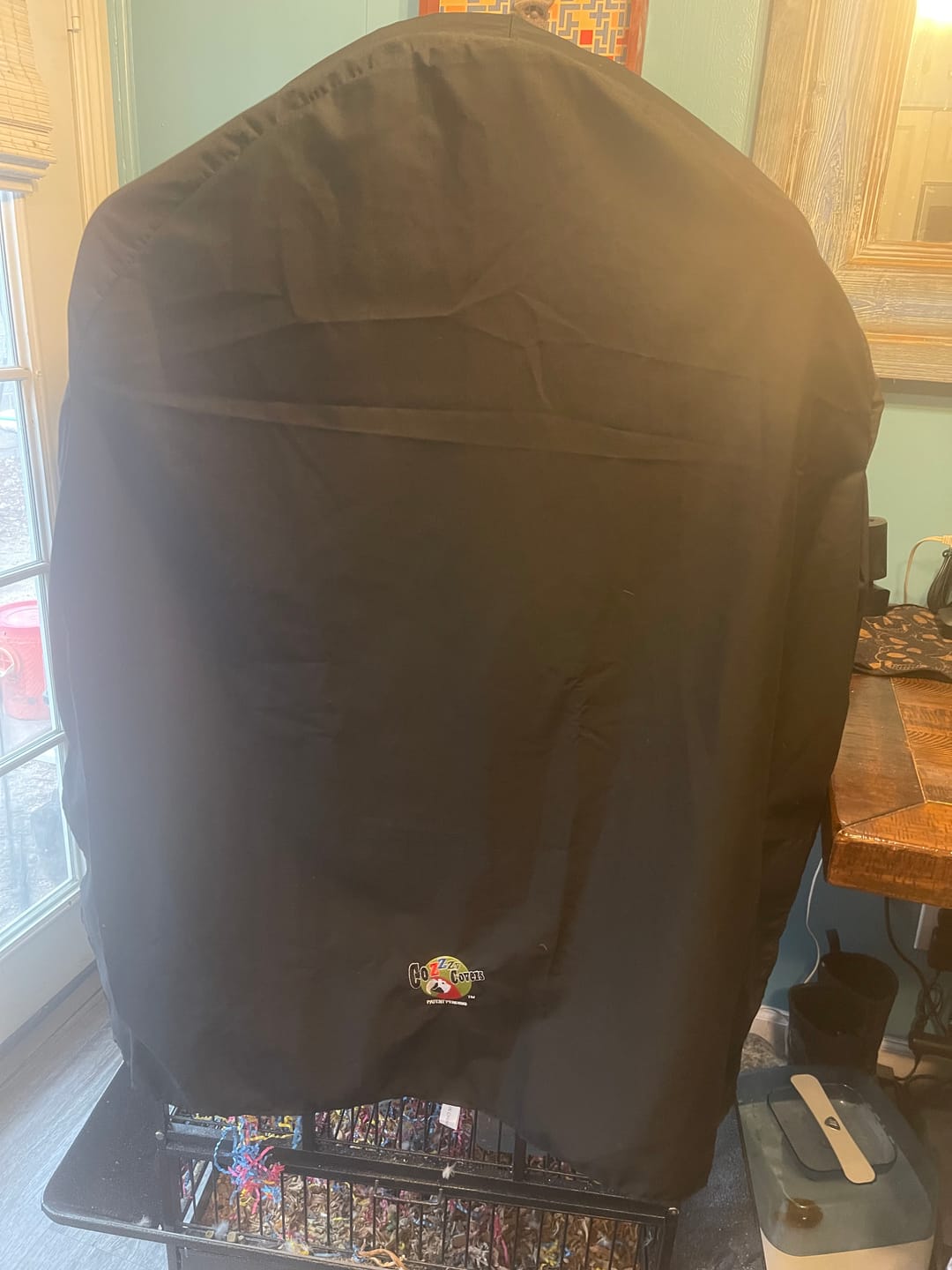 Customer photo review of Cozzzy Cage Cover Model 2424 DT for Dome Top Bird Cage