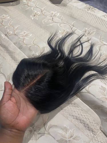 Customer photo review of Vietnamese Super Double Drawn Bone Straight Natural Black Closure