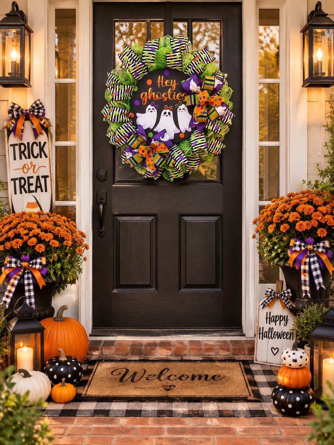 Customer photo review of 10.5"Dia Glitter Hey Ghosties Sign Blk/Wht/Org/Lime/Prpl AP7895A9