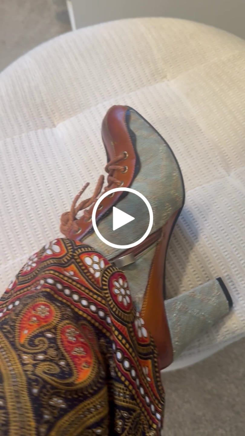 Customer video review of Handmade Vintage Elegance Patchwork Pumps