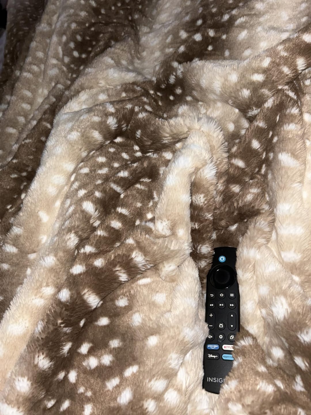 Customer photo review of Faux Fur Deer Blanket