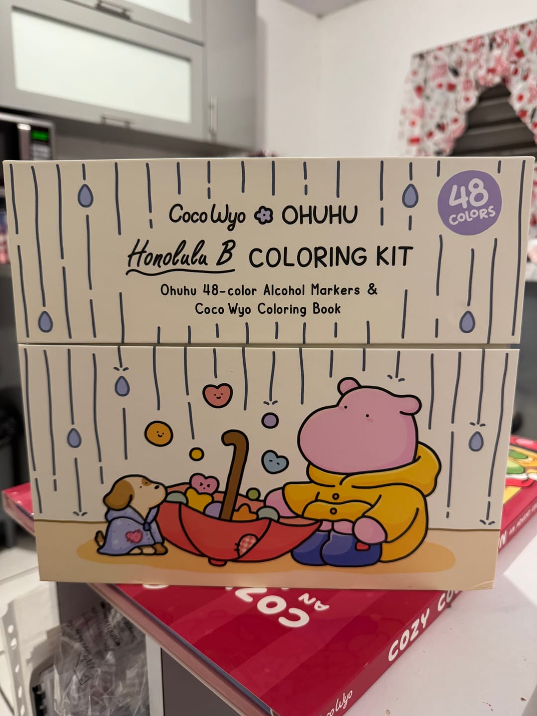 Customer photo review of Ohuhu x Coco Wyo Cozy Mood Coloring Kit, Honolulu B 48 Colors Alcohol Markers with Brush & Fine Dual Tips, Coloring Book with Mood Tracker Pages