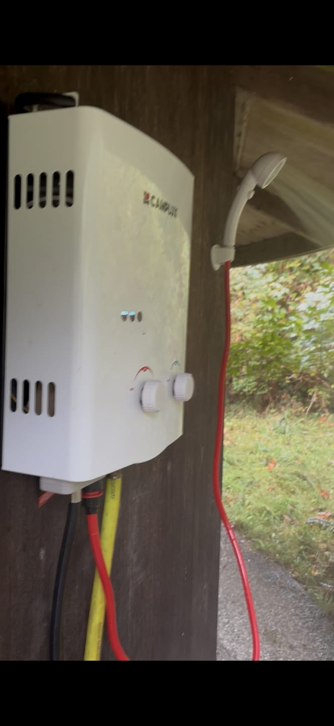 Customer photo review of Camplux Portable Water Heater, 1.32 GPM Propane Outdoor Camping Tankless Water Heater, 5L, AY132, White