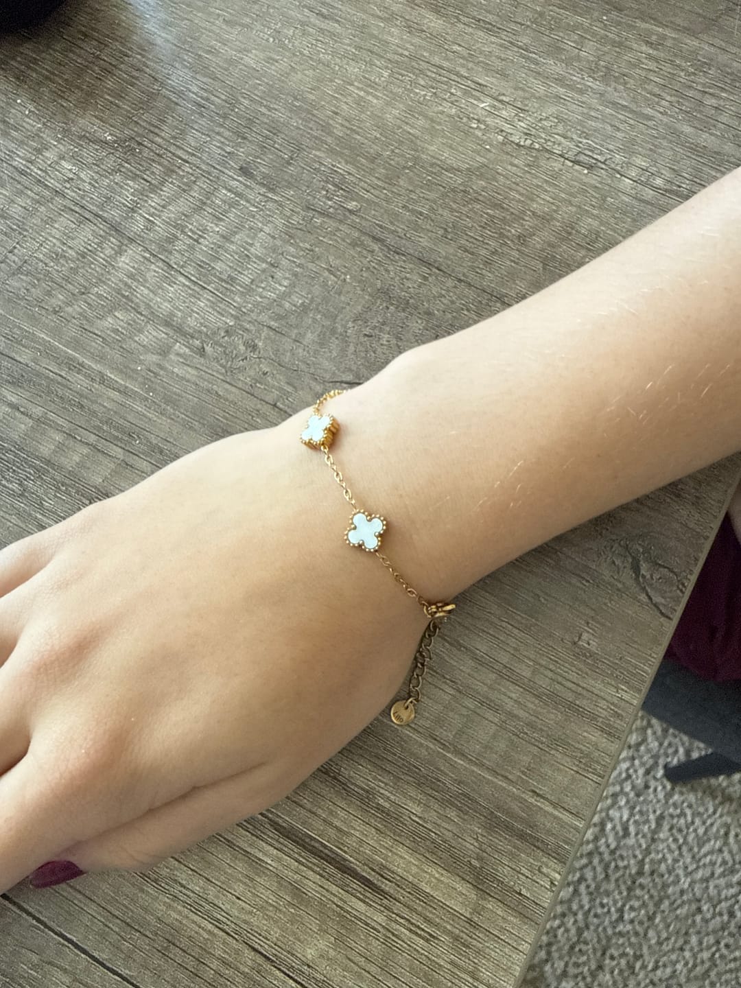 Customer photo review of Kleeblatt Armband mit Wunschgravur