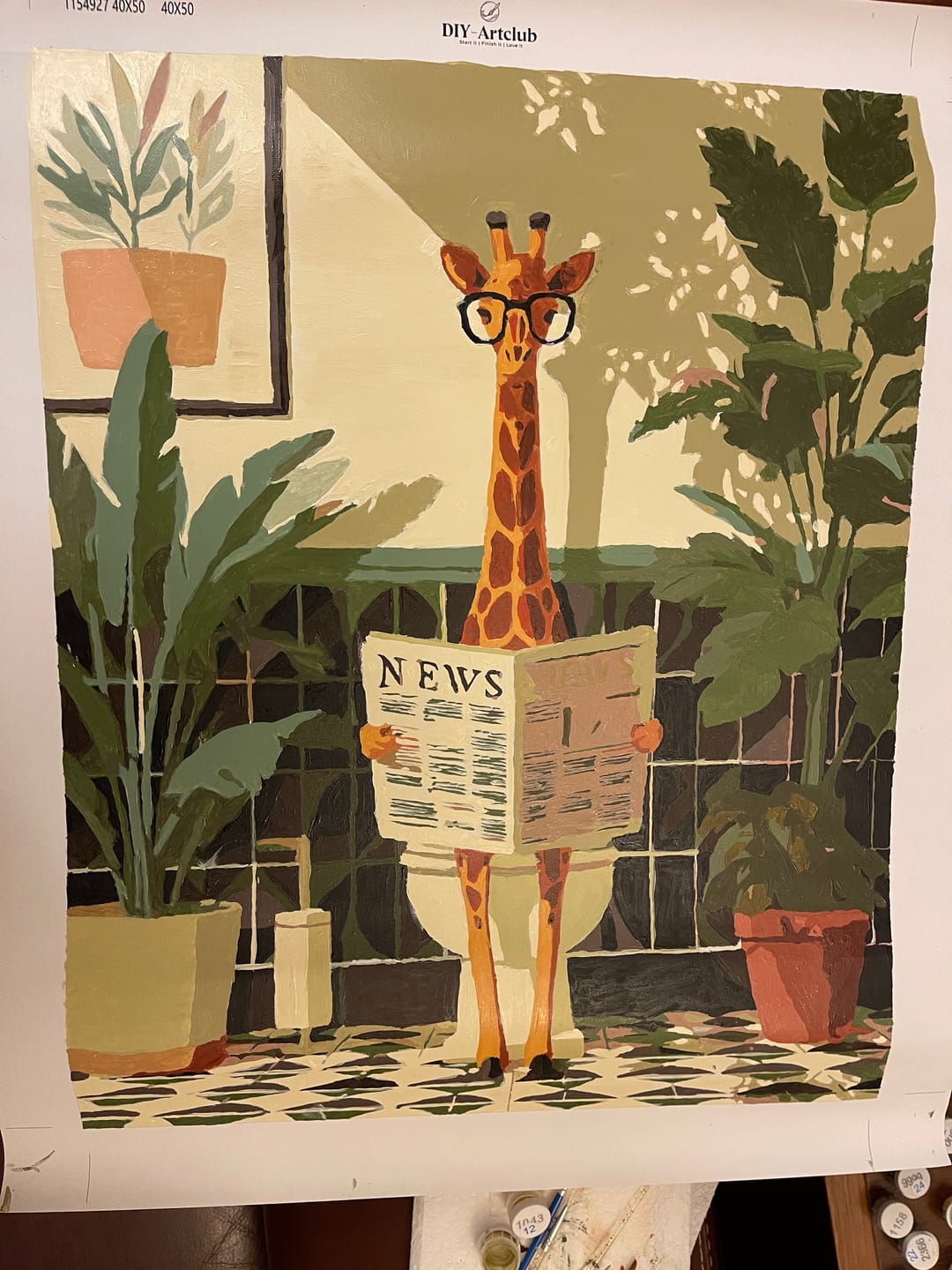 Customer photo review of Giraffe News | Paint by Number