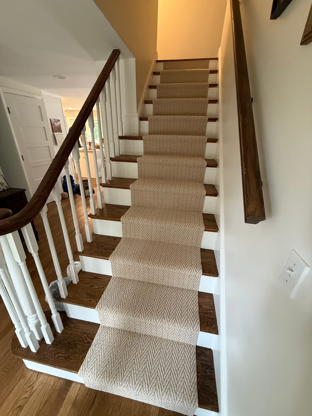 Customer photo review of Anderson Tuftex Always Natural Boutique Herringbone Stair Runner