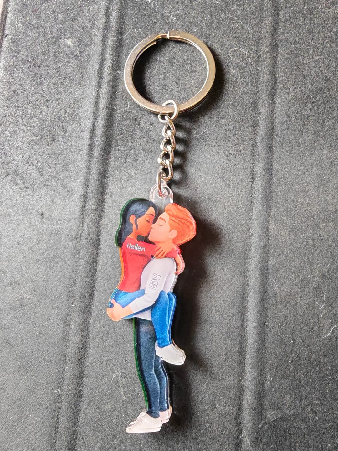 Customer photo review of Kissing Couple - Personalized Keychain, Gift for Couple