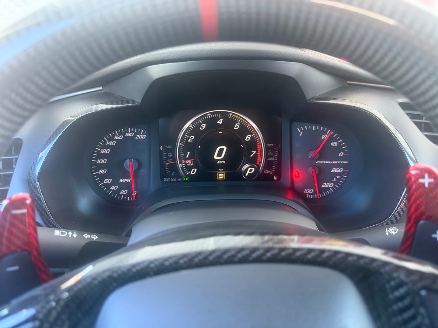 Customer photo review of C7 Corvette 2014–2019 Carbon Fiber Gauge Bezel Chrome Delete Cover