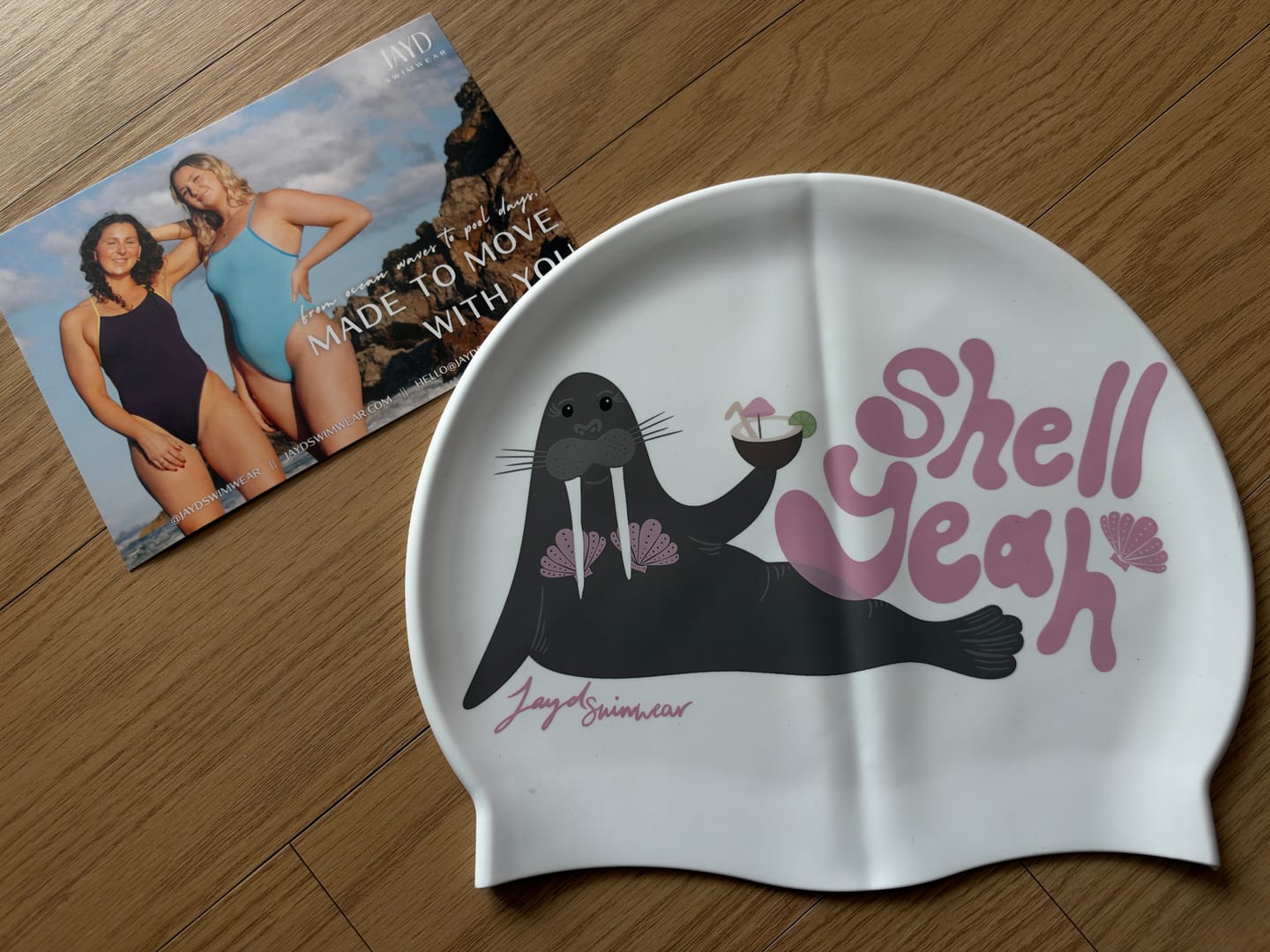 Customer photo review of JAYD Swim Cap - Shell Yeah