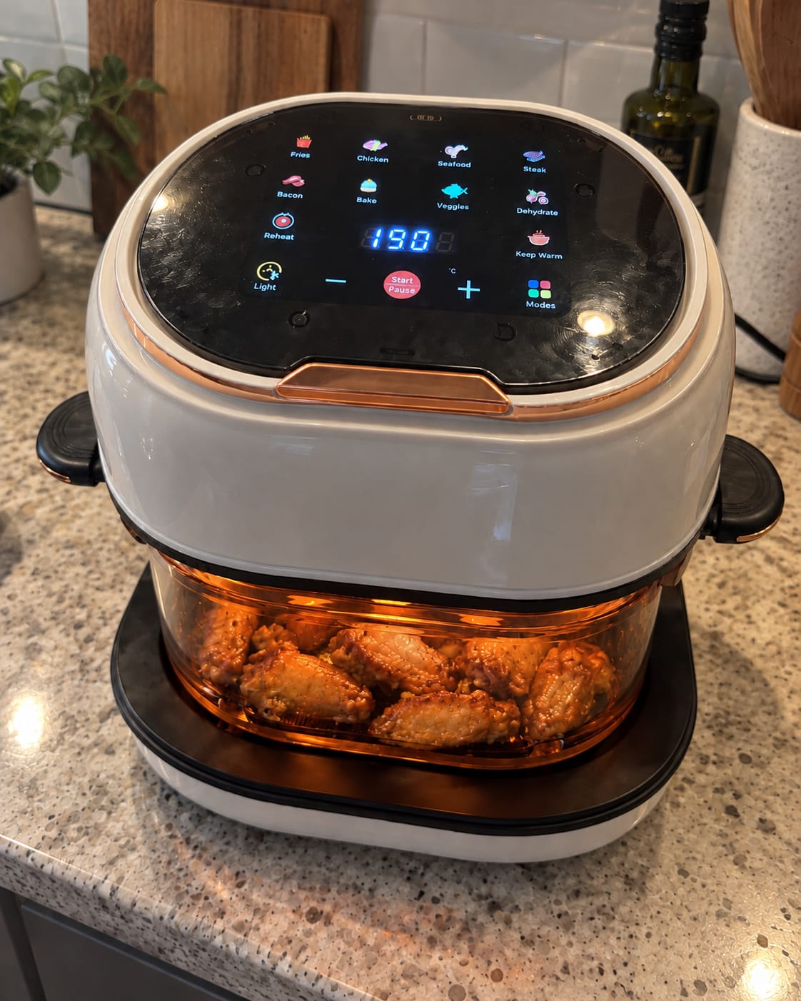 Customer photo review of Premium Glass Air Fryer