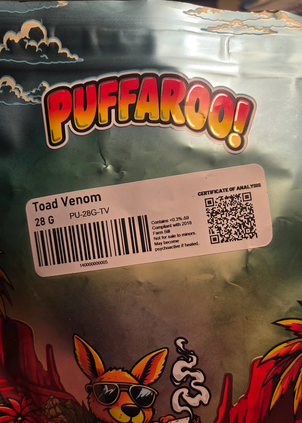 Customer photo review of Puffaroo - Toad Venom - 28 Grams - Indica