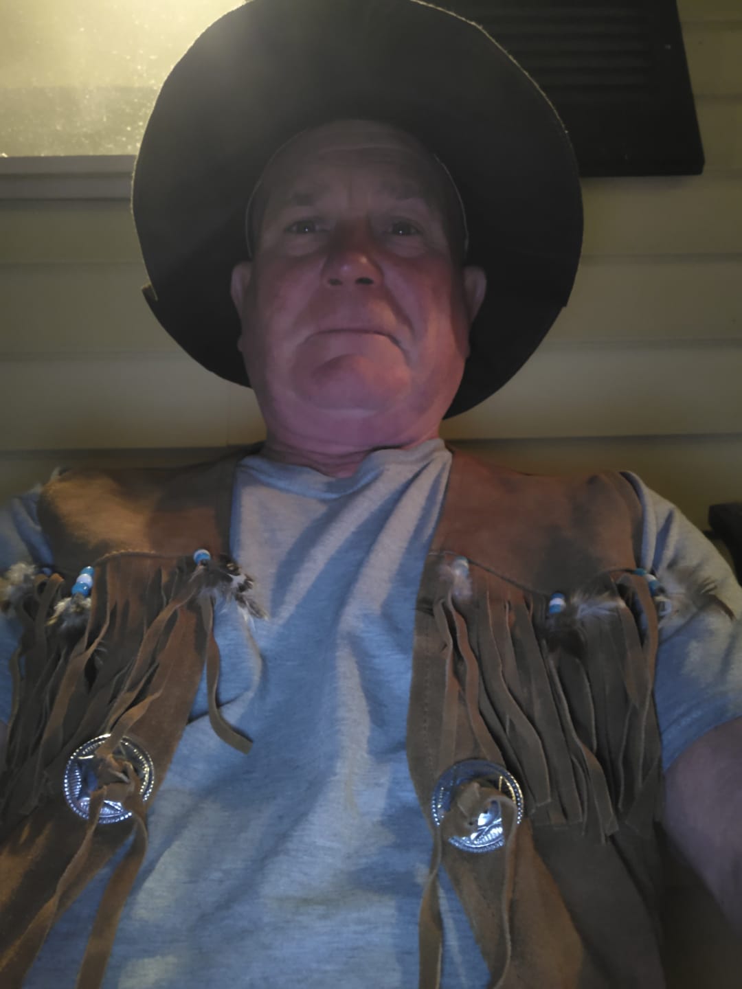 Customer photo review of Hippie Leather Fringe Vest