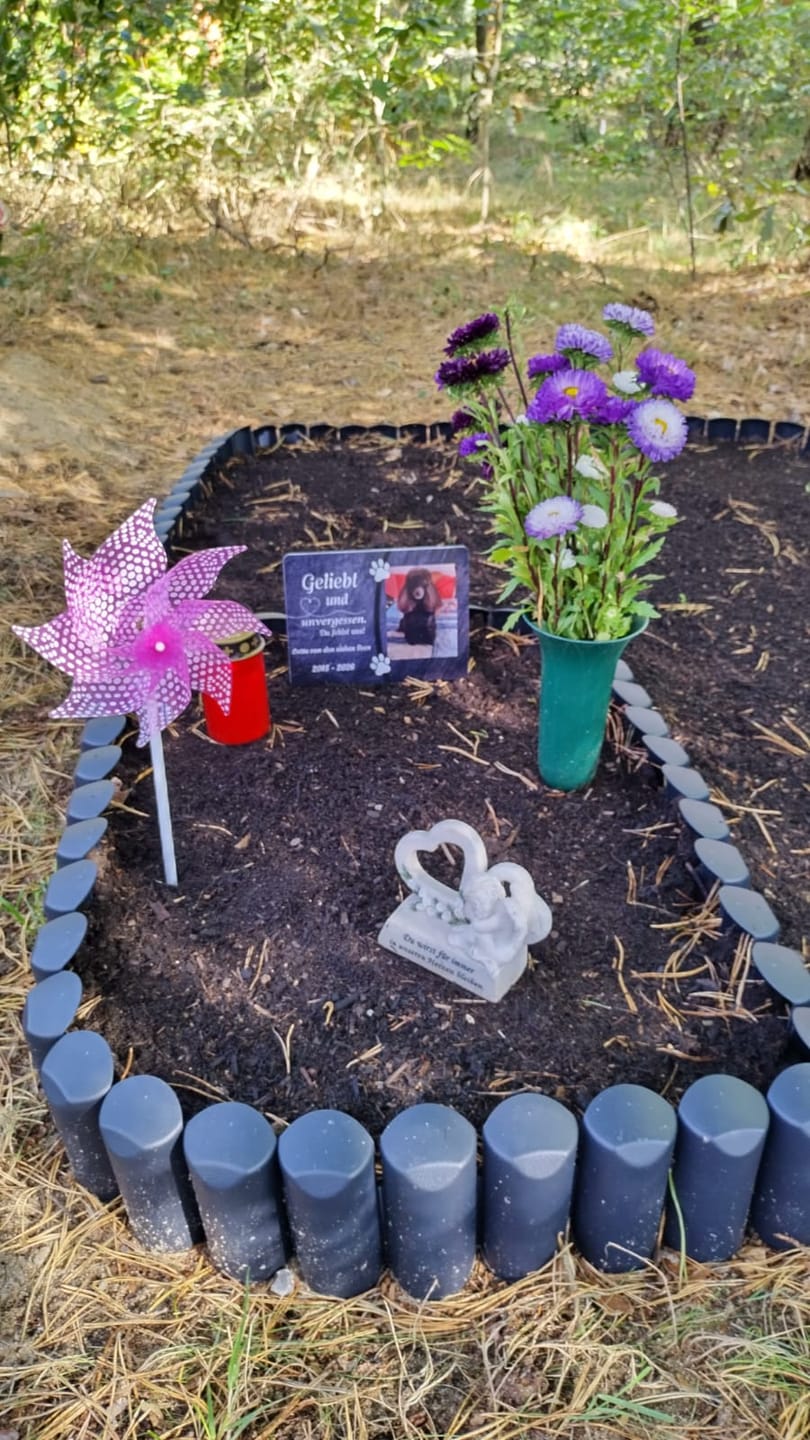 Customer photo review of Hunde Gedenktafel mit Foto & Spruch (UV- &  Wetterfest)