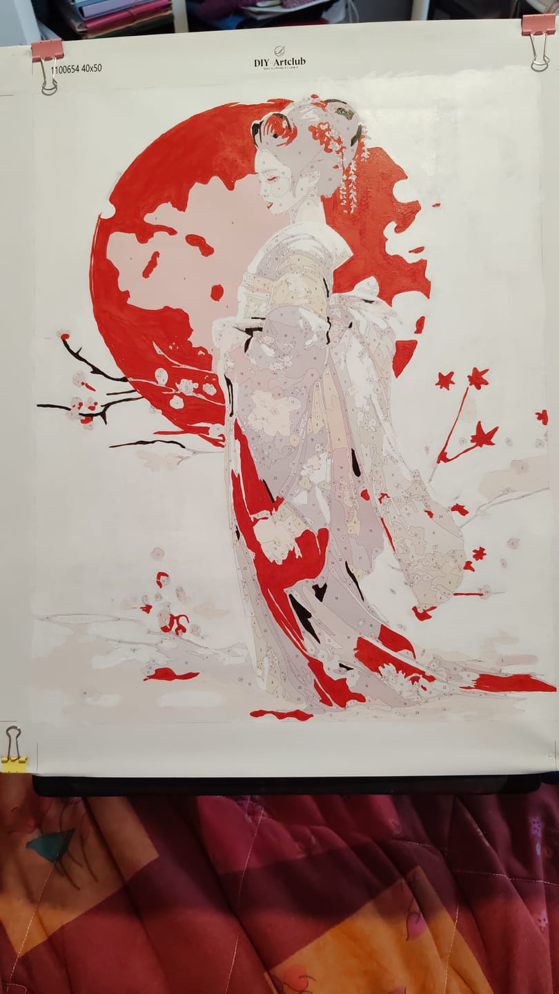Customer photo review of Japanese Geisha | Paint by Numbers