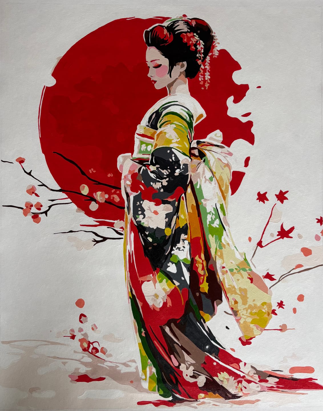 Customer photo review of Japanese Geisha | Paint by Numbers