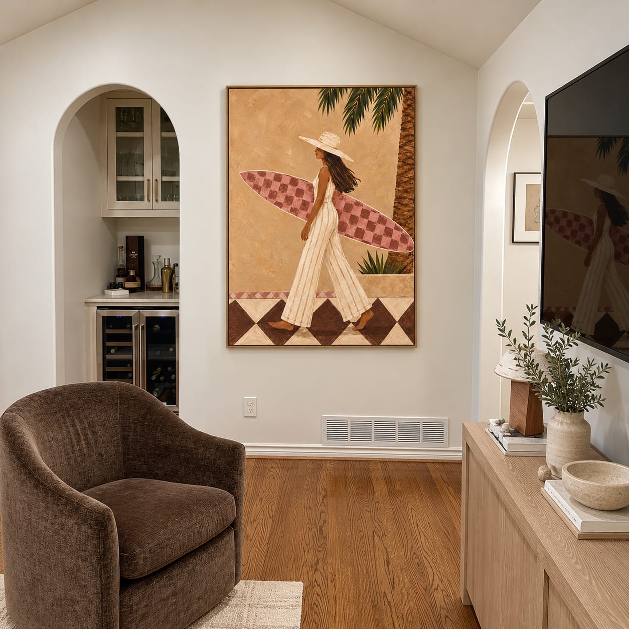 Customer photo review of Palmside Surfer Wall Art