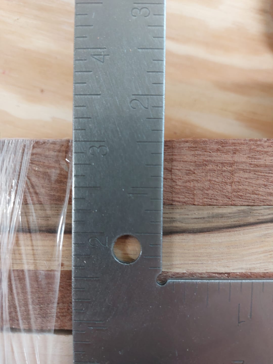 Customer photo review of 4 Pack, 3 Species Sapele + Hard Maple + White Limba Thin Stock Lumber 21"x1-7/8"x3/4"#7237
