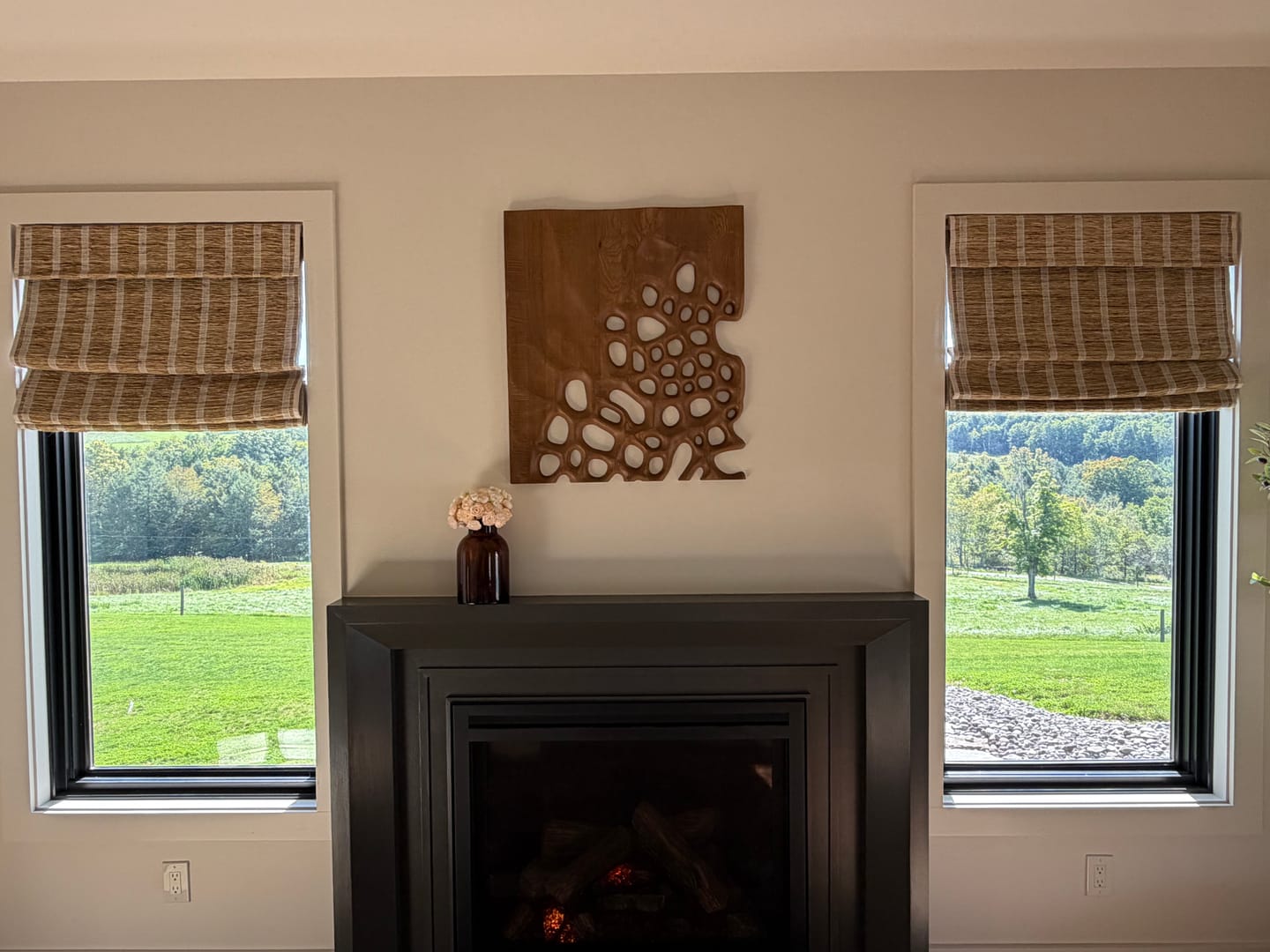 Customer photo review of Loom Handwoven Natural Ramie Bamboo Shade