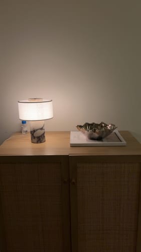 Customer photo review of Auríe Portable Lamp | Calacatta Viola Marmor & Hør | 25 cm