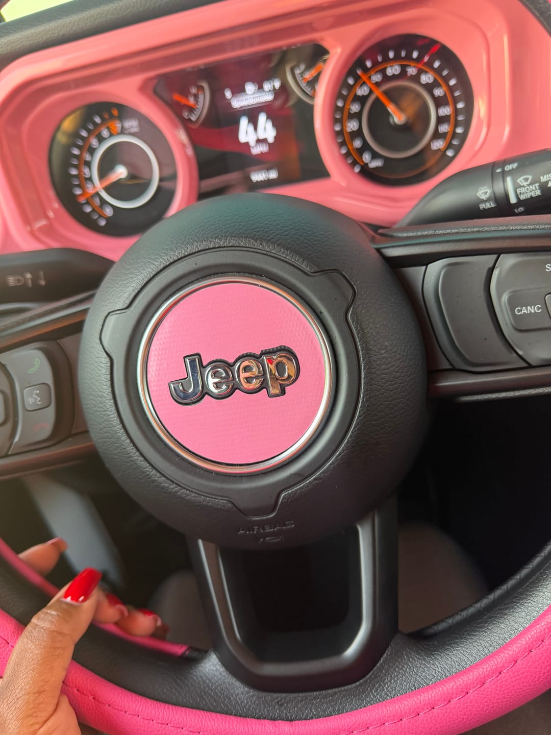 Customer photo review of Custom Color Steering Wheel Decal for Jeep