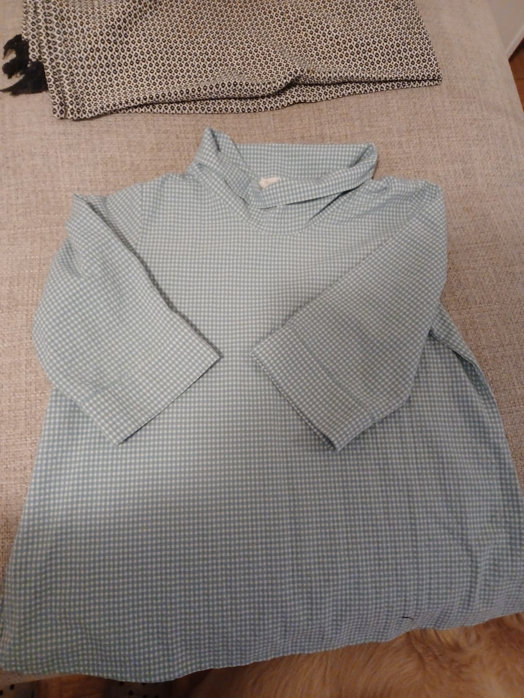 Customer photo review of Blouse Catherine en vichy bleuté